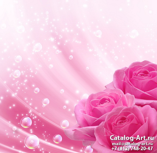 Натяжные потолки с фотопечатью - Розовые розы 65